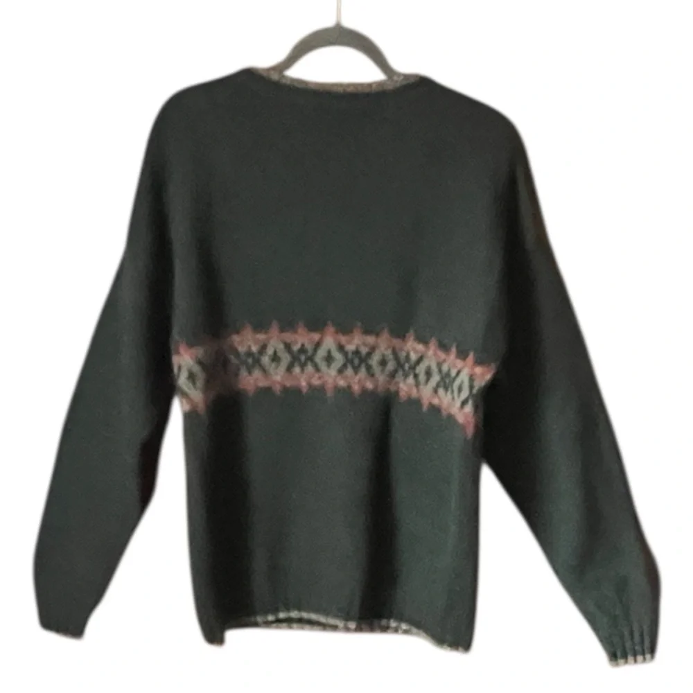 Vintage Landscape Wool Blend Fair Isle Sweater. Size